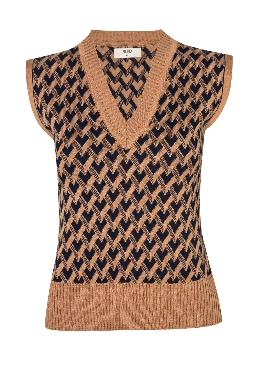 VEST ROMBOS CAMEL