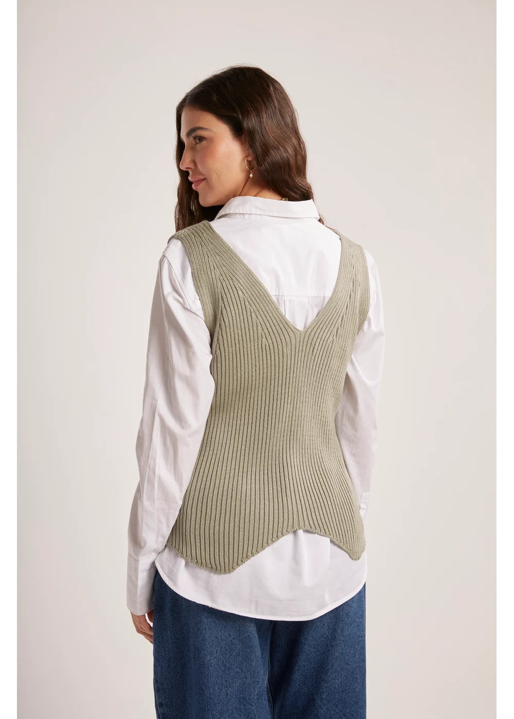 VEST SOON en VERDE HOJA - Vista de espalda | ZEPHIR