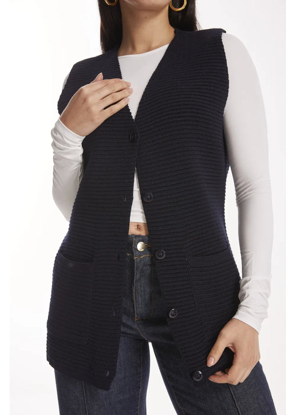 VEST TAYLA en AZUL OSCURO - Vista frontal | ZEPHIR