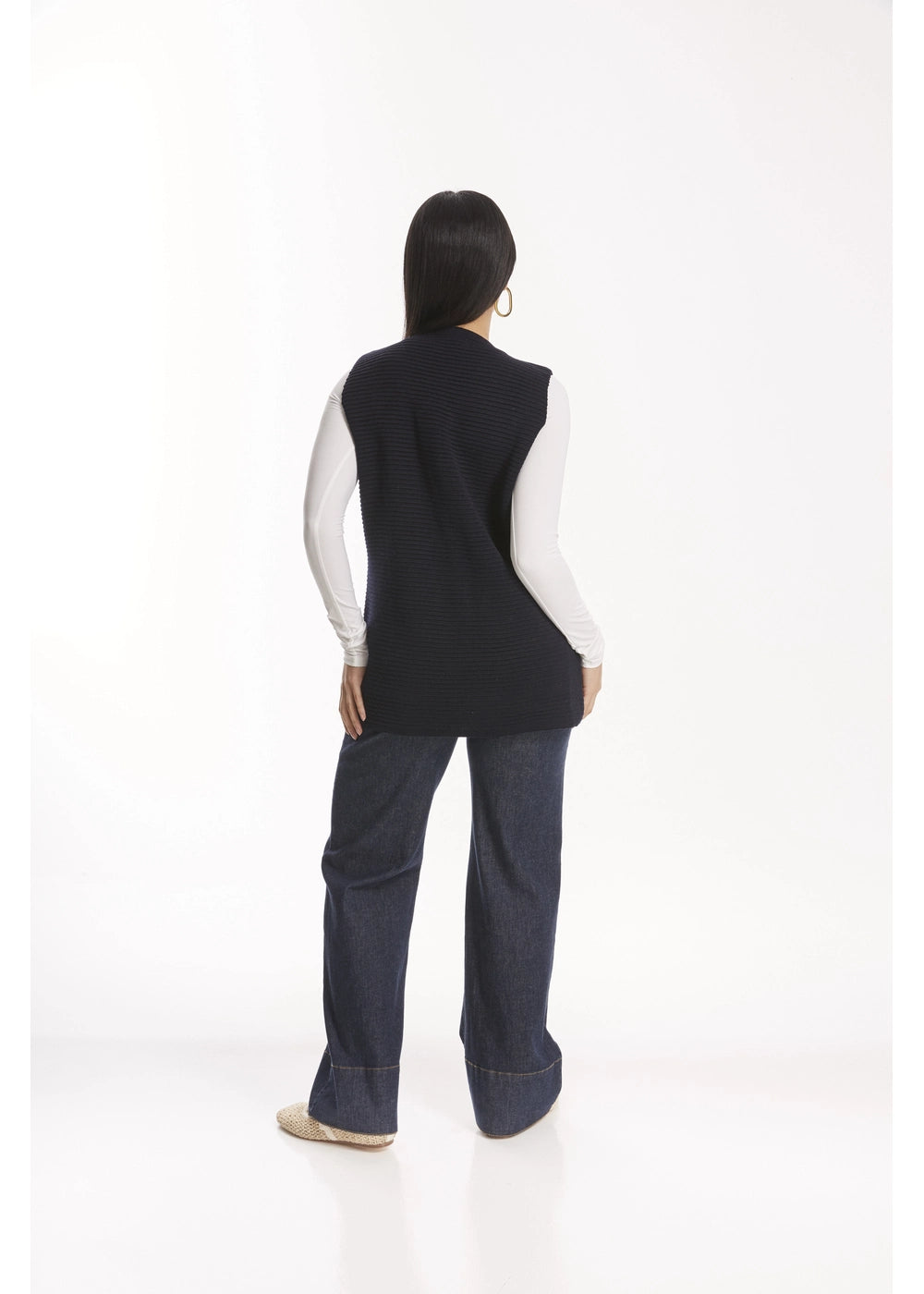 VEST TAYLA en AZUL OSCURO - Vista lateral | ZEPHIR
