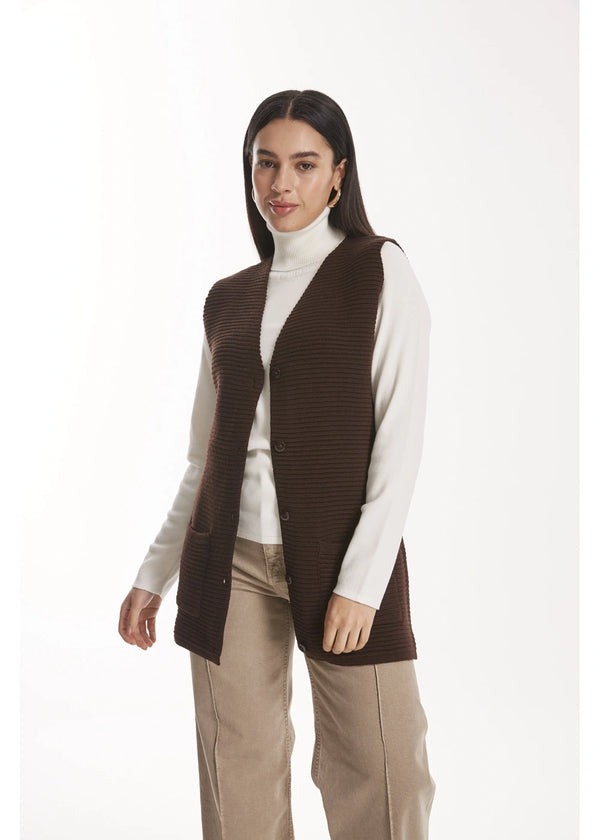 VEST TAYLA en CACAO - Vista frontal | ZEPHIR