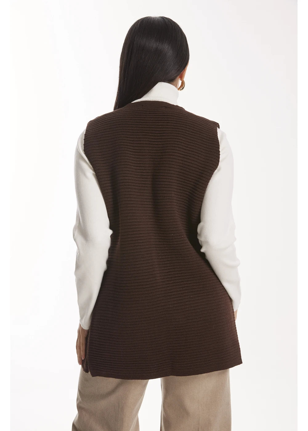 VEST TAYLA en CACAO - Vista lateral | ZEPHIR