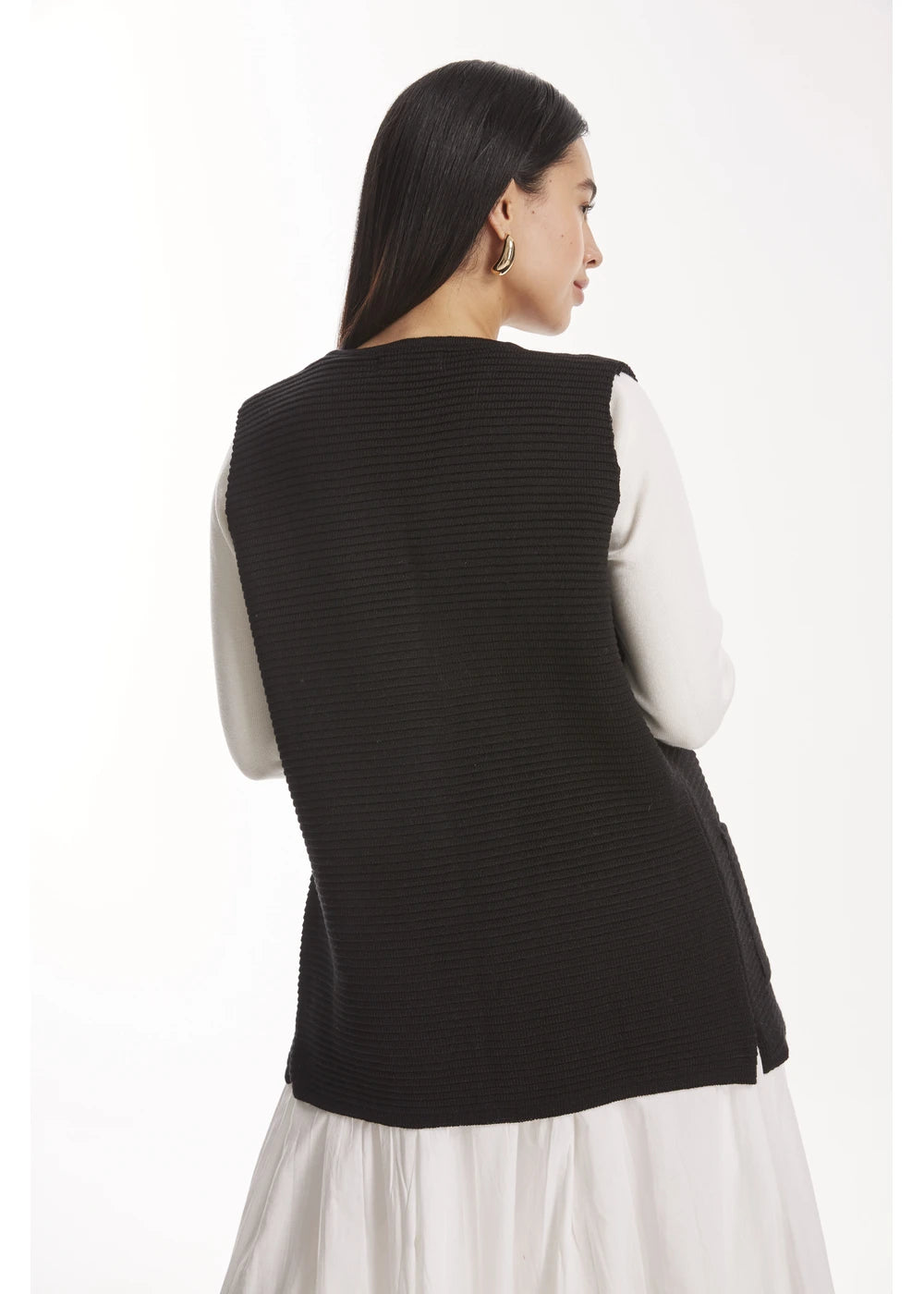 VEST TAYLA en NEGRO - Vista de espalda | ZEPHIR