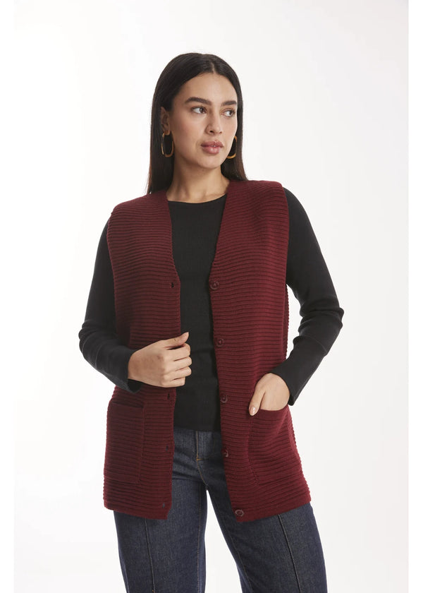 VEST TAYLA en VINO - Vista frontal | ZEPHIR