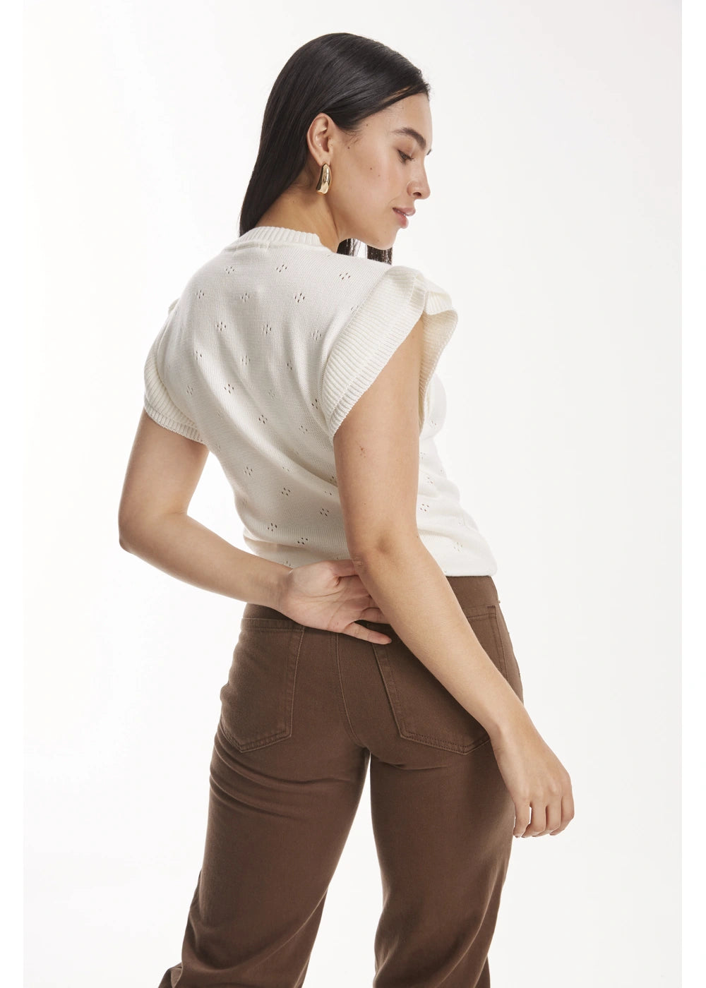 VEST VERA en BLANCO - Vista lateral | ZEPHIR