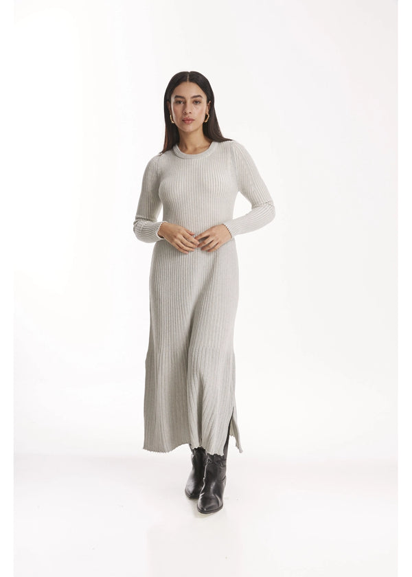VESTIDO AURORA en GRIS CLARO - Vista frontal | ZEPHIR