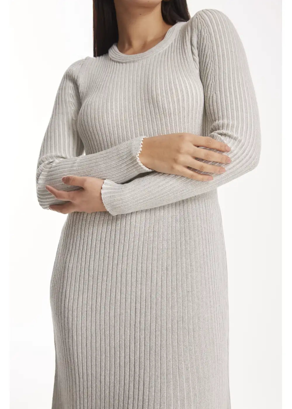 VESTIDO AURORA en GRIS CLARO - Vista lateral | ZEPHIR