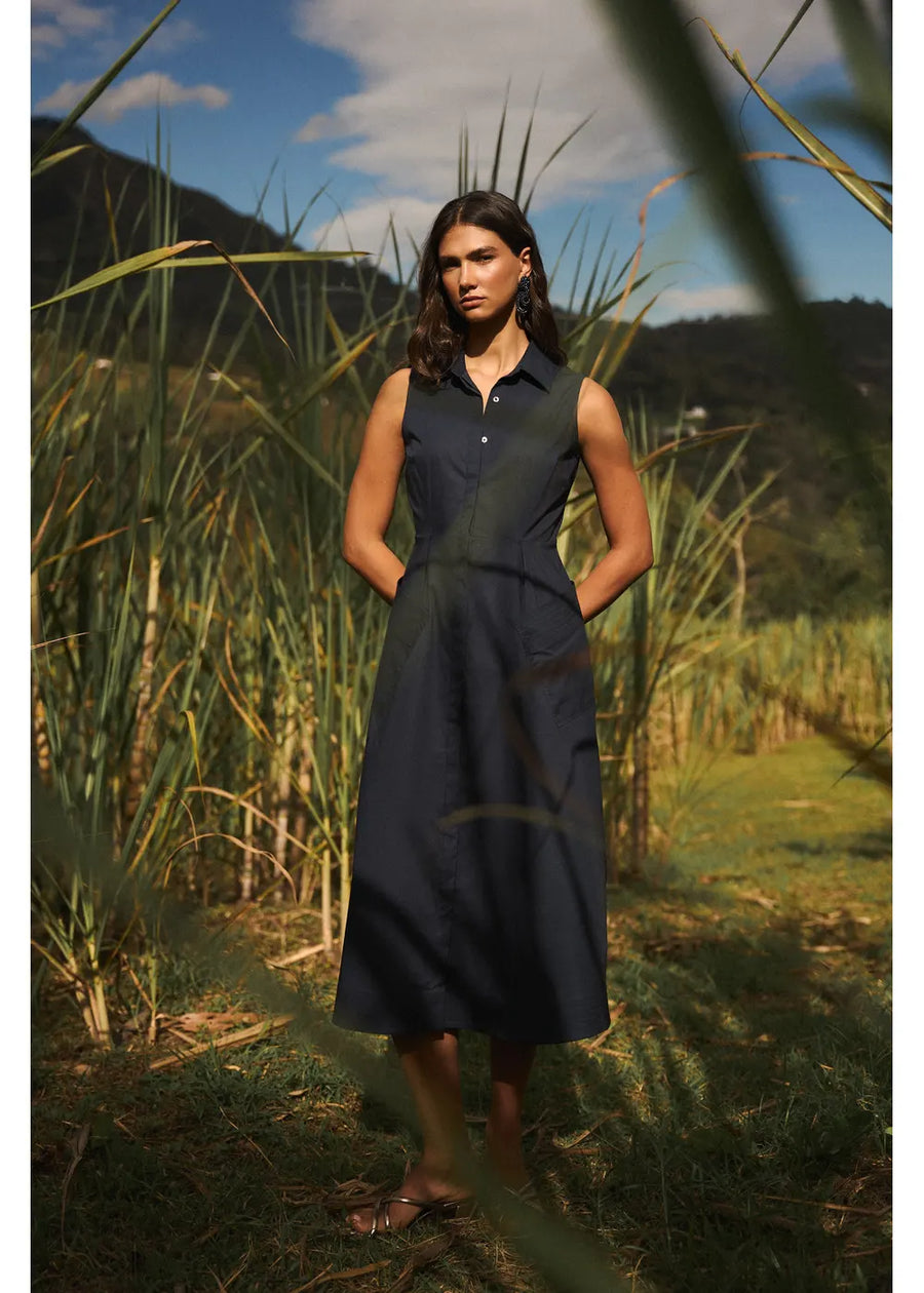 VESTIDO LORENCE AZUL OSCURO