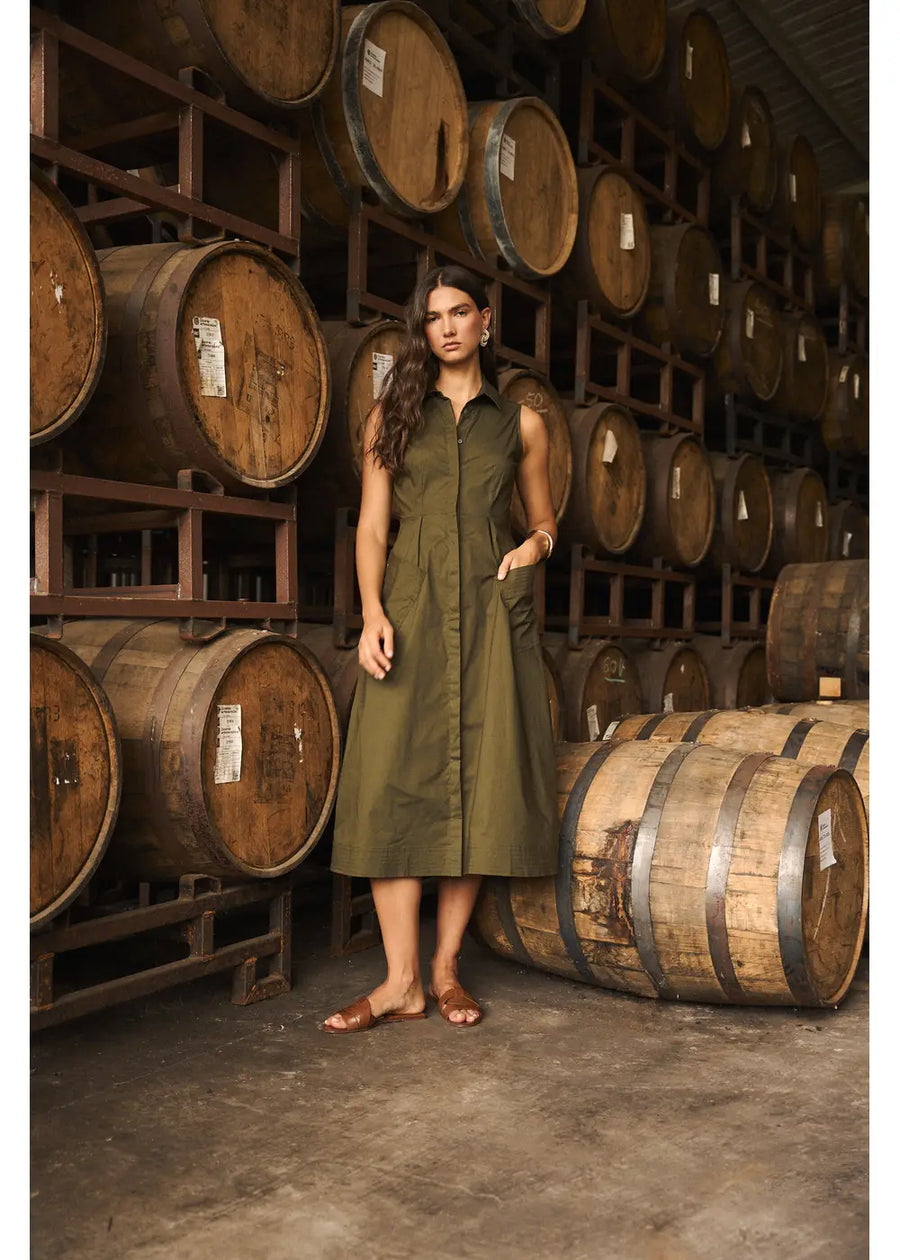 VESTIDO LORENCE VERDE MILITAR